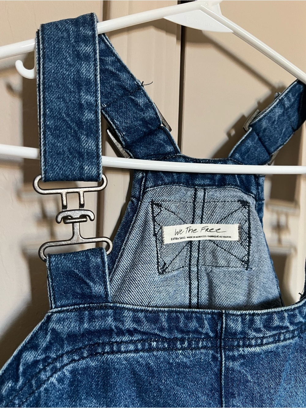 We The Free Dark Blue Denim Women's Overall Jean Mini Dress